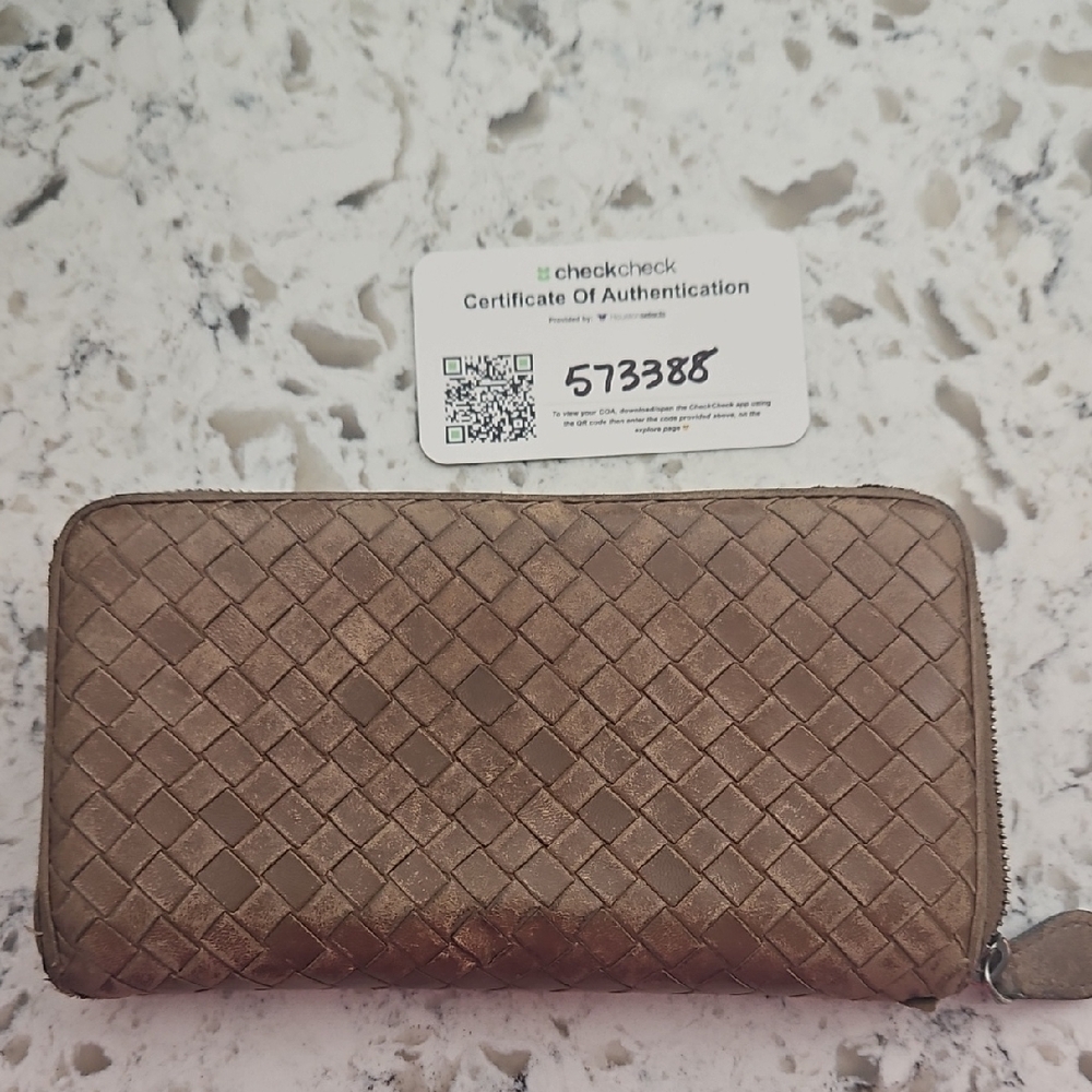 Bottega Veneta Brown Leather Wallet With COA